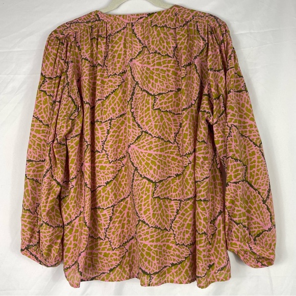 See U Soon Pink and Green Safari Print Blouse - Picture 5 of 11